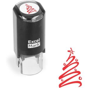 imageExcelMark SelfInking Christmas Rubber Stamp  Snowflake 1  Red InkTree