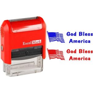 imageExcelMark SelfInking Rubber Teacher Grading Stamp  God Bless America