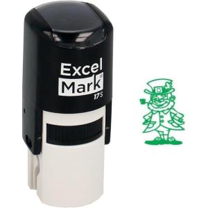 imageExcelMark St Patricks Day Rubber Stamp  Leprechaun Stamp  Green Ink