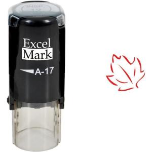 imageExcelMark Thanksgiving Rubber Stamp  Fall Leaves  Red Ink