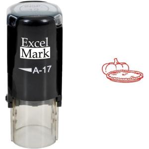 imageExcelMark Thanksgiving Rubber Stamp  Pumpkin Pie Stamp  Red Ink