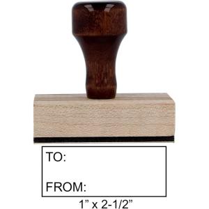 imageExcelMark to and from  Traditional Wooden Rubber Gift Stamp  Large