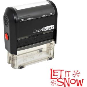 imageSelfInking Christmas Rubber Stamp  Let It Snow  Red Ink