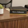 imageExcelMark 2x 8Aluminum Name Plate Holder for Desk  Office Business Door Sign Holder  BlackGold