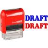 imageExcelMark Draft  SelfInking TwoColor Rubber Office Stamp  Red and Blue Ink