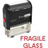 imageExcelMark Fragile Glass Self Inking Rubber Stamp  Red Ink A1539