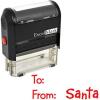 imageExcelMark SelfInking Christmas Rubber Stamp  Santa Gift Tag  Red Ink