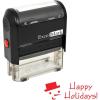 imageExcelMark SelfInking Christmas Rubber Stamp Happy Holidays Red Ink