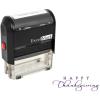 imageExcelMark Thanksgiving Rubber Stamp  Happy Thanksgiving  Purple Ink