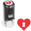 imageExcelMark Valentines Day Rubber Stamp  Keyhole Heart Stamp  Red Ink