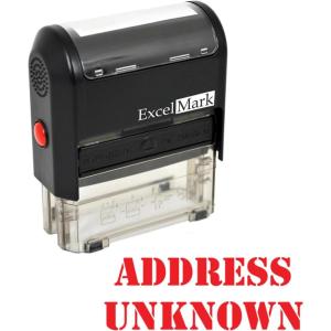 imageAddress Unknown Self Inking Rubber Stamp  Red Ink ExcelMark A1539