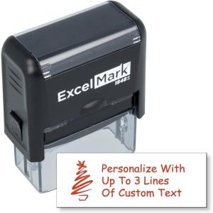 imageCustom SelfInking Christmas Rubber Stamp  Tree  Red Ink