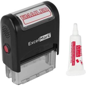 imageEMAILED Self Inking Rubber Stamp  Red Ink Stamp Plus 5cc Refill Ink