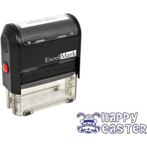 imageEaster Rubber Stamp  Happy Easter Stamp  Blue Ink