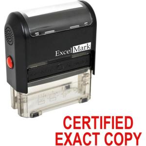 imageExcelMark Certified Exact Copy Self Inking Rubber Stamp  Red Ink