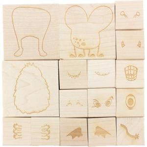 imageExcelMark Create Your Own Monster  Engraved Wood Rubber Stamp Set  16 Piece