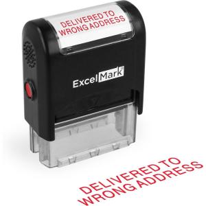 imageExcelMark Delivered to Wrong Address Self Inking Rubber Stamp  Red Ink A1539