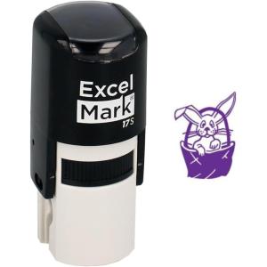 imageExcelMark Easter Rubber Stamp  Easter Basket Stamp  Purple Ink
