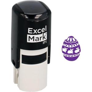 imageExcelMark Easter Rubber Stamp  Easter Egg Stamp  Purple Ink