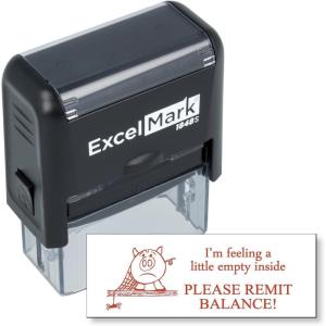 imageExcelMark Empty Piggy Bank  Self Inking Bill Collection Stamp in Red Ink