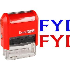 imageExcelMark FYI  SelfInking TwoColor Rubber Office Stamp  Red and Blue Ink