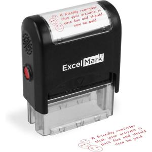 imageExcelMark Friendly Reminder Past Due  Self Inking Bill Collection Stamp in Red Ink