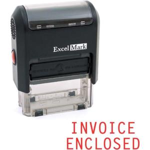 imageExcelMark Invoice Enclosed Self Inking Rubber Stamp  Red Ink A1539