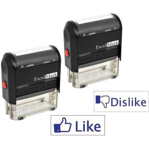 imageExcelMark Like and Dislike  Self Inking Rubber Stamps  Blue Ink