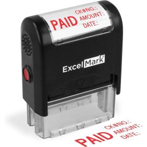 imageExcelMark Paid with Check No Amount Date  Self Inking Rubber Stamp  A2359