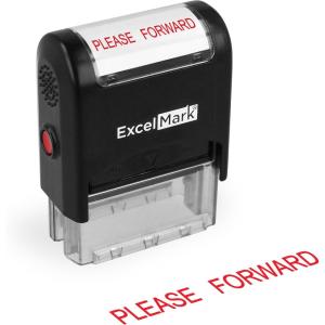 imageExcelMark Please Forward Self Inking Rubber Stamp  Red Ink A1539