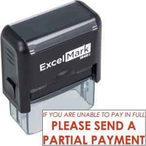 imageExcelMark Please Send Partial Payment  Self Inking Bill Collection Stamp in Red Ink