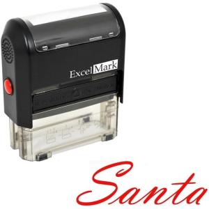 imageExcelMark Santas Signature Rubber Stamp  A1539  Red Ink