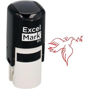 imageExcelMark SelfInking Christmas Rubber Stamp  Dove  Red Ink