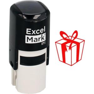 imageExcelMark SelfInking Christmas Rubber Stamp  Gift  Red Ink