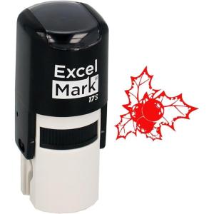 imageExcelMark SelfInking Christmas Rubber Stamp  Pointsettia  Red Ink