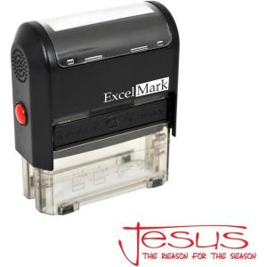 imageExcelMark SelfInking Christmas Rubber Stamp  Reason for The Season  Red Ink