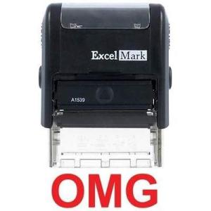 imageExcelMark SelfInking Novelty Message Stamp  OMG  Red Ink