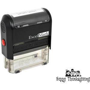imageExcelMark Thanksgiving Rubber Stamp  Happy Thanksgiving  Black Ink