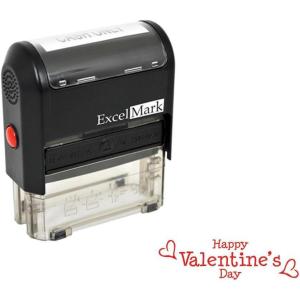 imageExcelMark Valentines Day Rubber Stamp  Happy Valentines Day Stamp  Red Ink