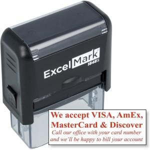 imageExcelMark WE Accept Credit Cards  Self Inking Bill Collection Stamp in Red Ink