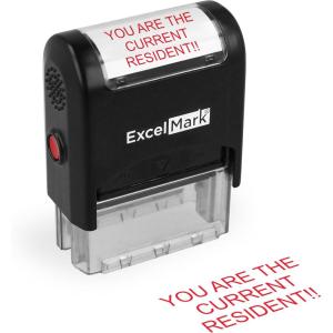 imageExcelMark You are The Current Resident SelfInking Rubber Stamp A1539 Red InkRed Ink