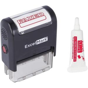 imageFAXED Self Inking Rubber Stamp  Red Ink Stamp Plus 5cc Refill Ink