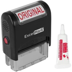 imageOriginal Self Inking Rubber Stamp  Red Ink Stamp Plus 5cc Refill Ink