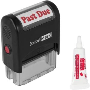 imagePast Due Self Inking Rubber Stamp  Red Ink Stamp Plus 5cc Refill Ink