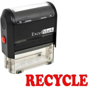 imageRecycle Self Inking Rubber Stamp  Red Ink