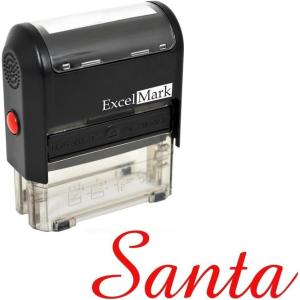 imageSantas Signature Rubber Stamp A1539  Red Ink