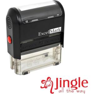 imageSelfInking Christmas Rubber Stamp  Jingle All The Way  Red Ink