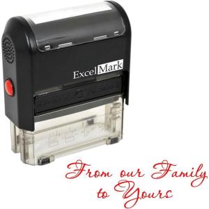 imageSelfInking Christmas Rubber Stamp  from Our Family to Yours  Red Ink