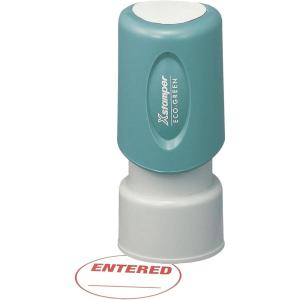 imageShachihata XstamperR OneColor Specialty Stamp Round Entered Red 11418Entered