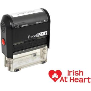 imageSt Patricks Day Rubber Stamp  Irish at Heart Stamp  Red Ink